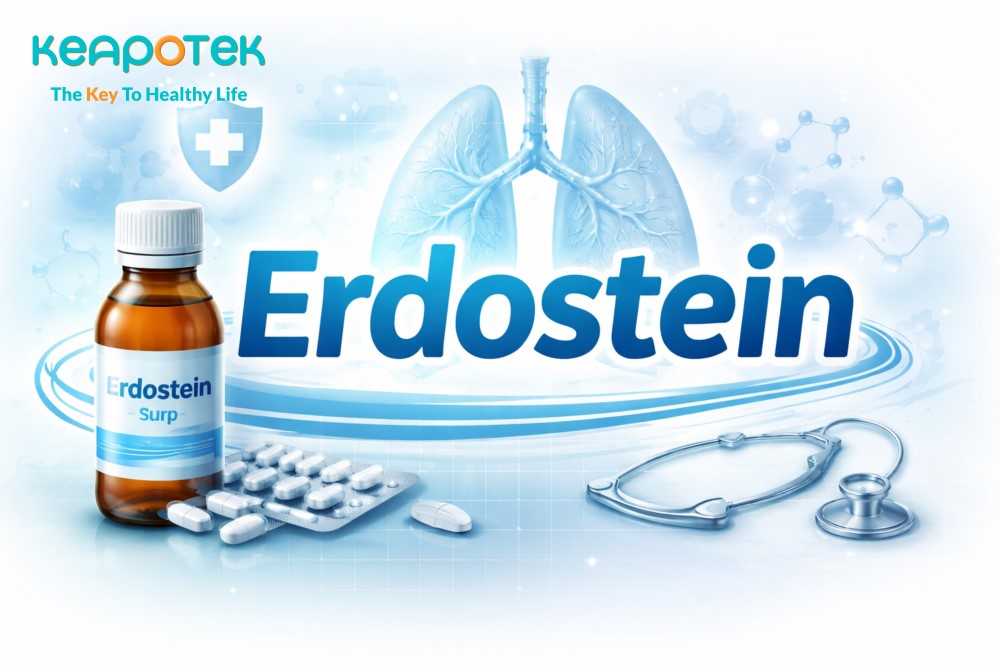 Erdostein-Apotek-Keapotek-Vectrine®, Vestein®-Vostrin®- Sancostein®- Erdobat®- Mucotein®- Lactrin®.