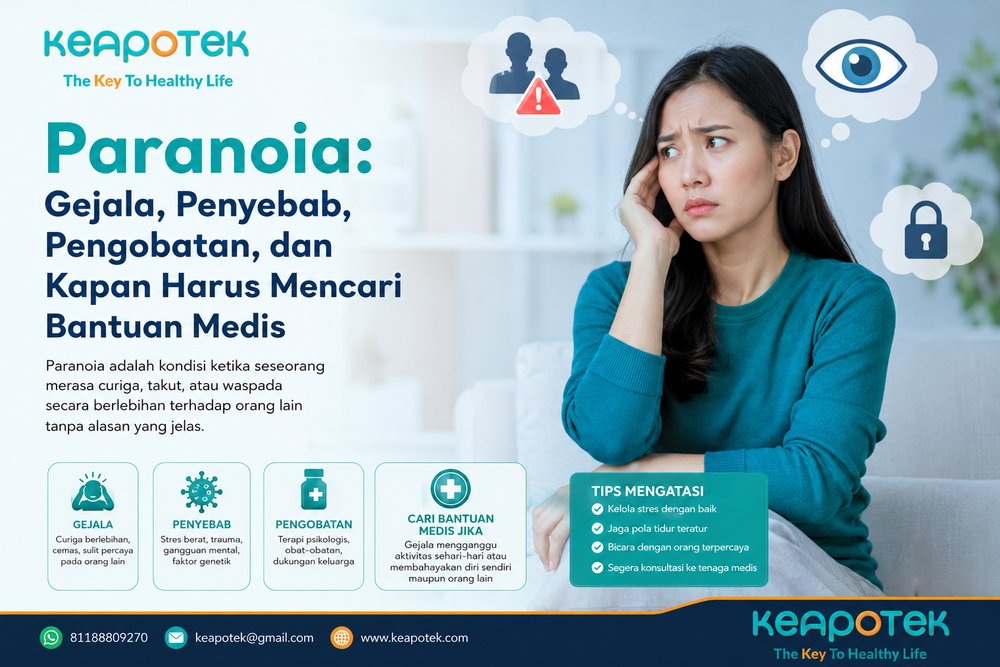 keapote,gejala paranoia, penyebab paranoia, gangguan paranoid, delusi penganiayaan, cara mengatasi paranoia