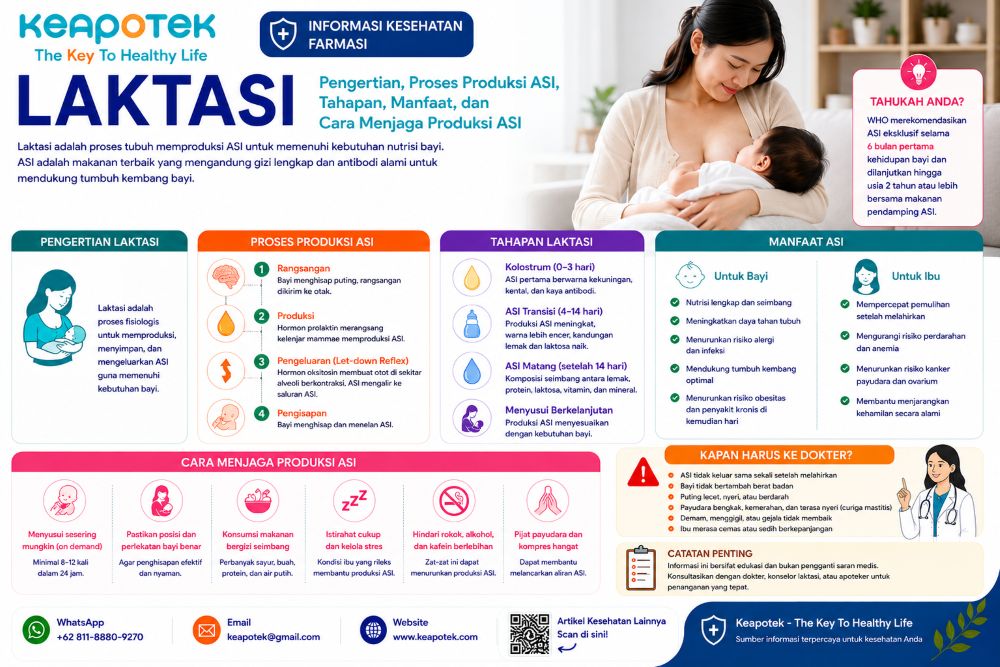Laktasi: Pengertian, Proses Produksi ASI, Tahapan, Manfaat, dan Cara Menjaga Produksi ASI | Keapotek