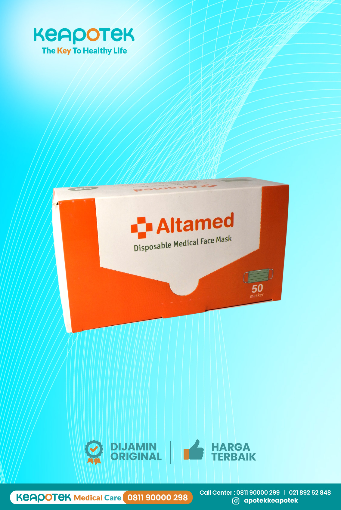 Mask Altamed Earloop Green