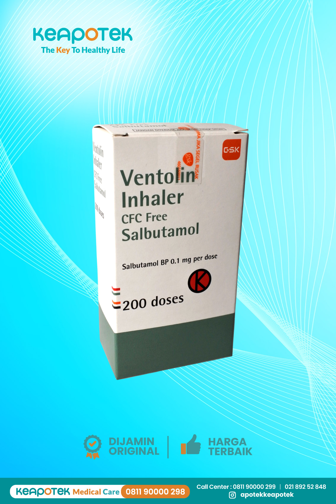 Ventolin 100 Mcg/dose Inhaler Btl @ 200 Dose