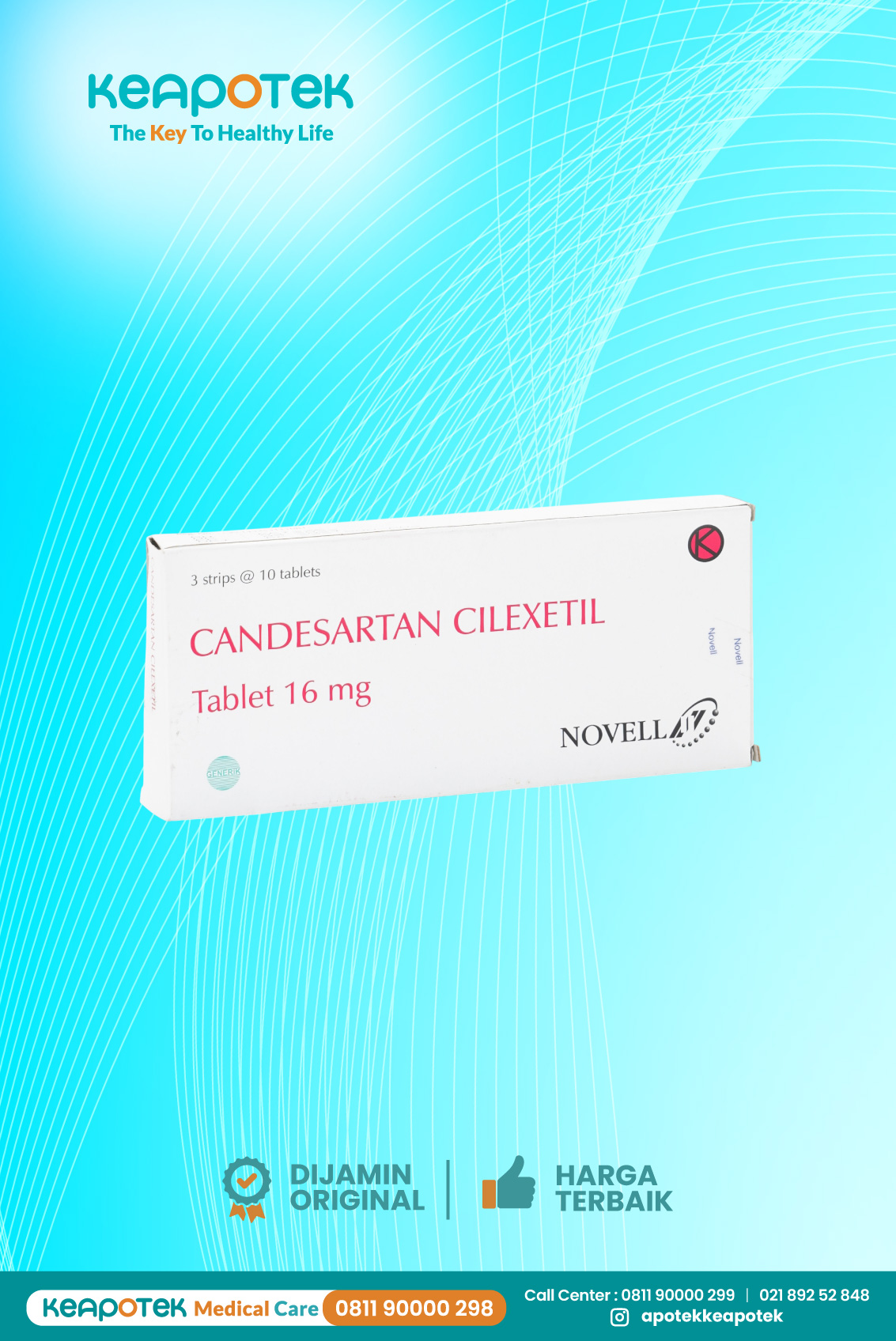 Candesartan Cilexetil 16 mg Novell
