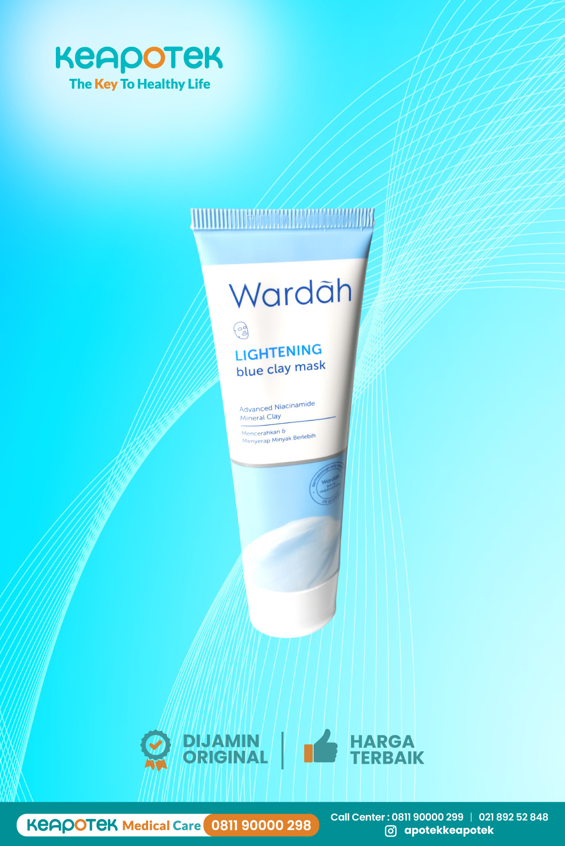 Wardah Lightening Blue Clay Mask 