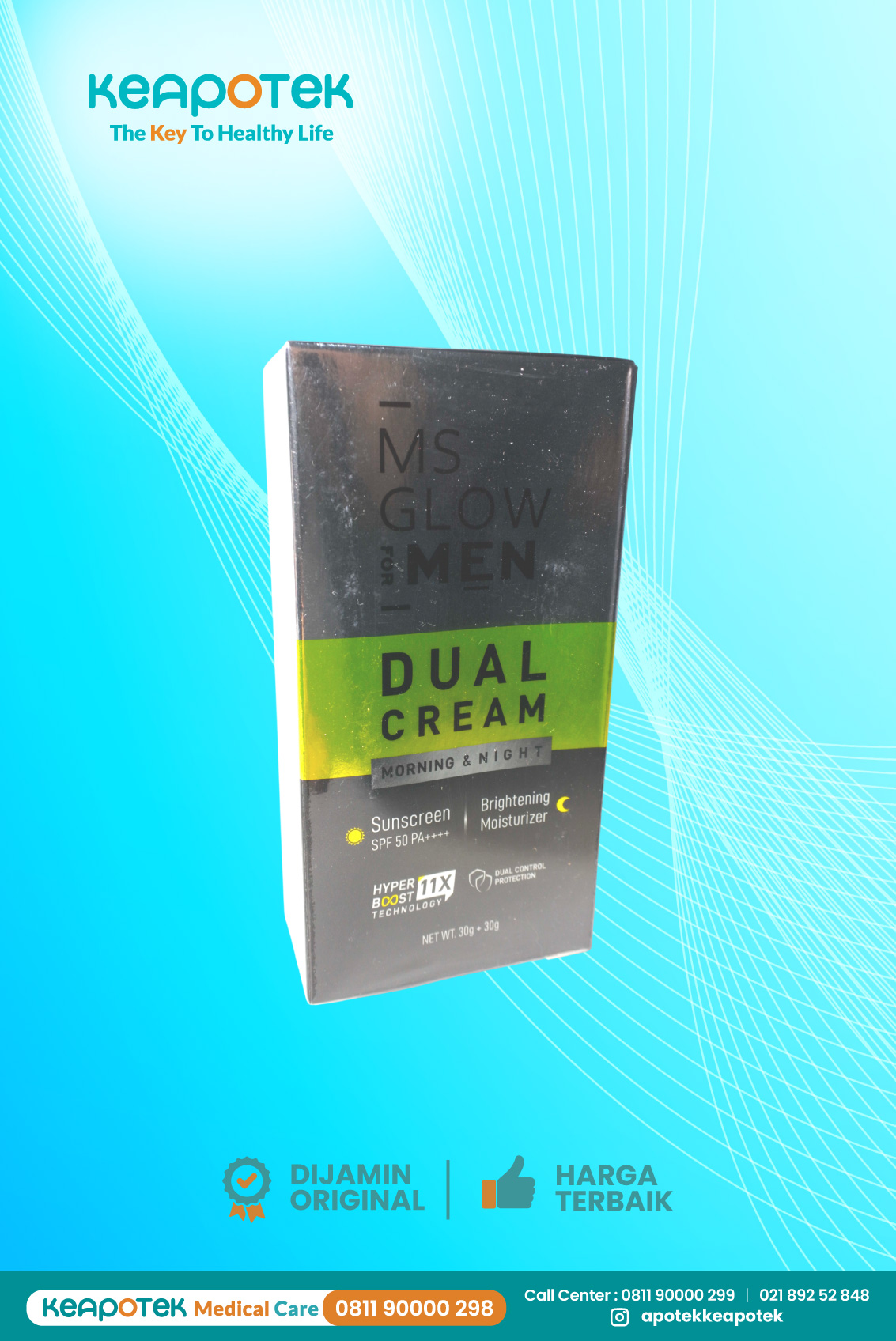 MS Glow For Men Dual Cream Morning & Night 30 gram