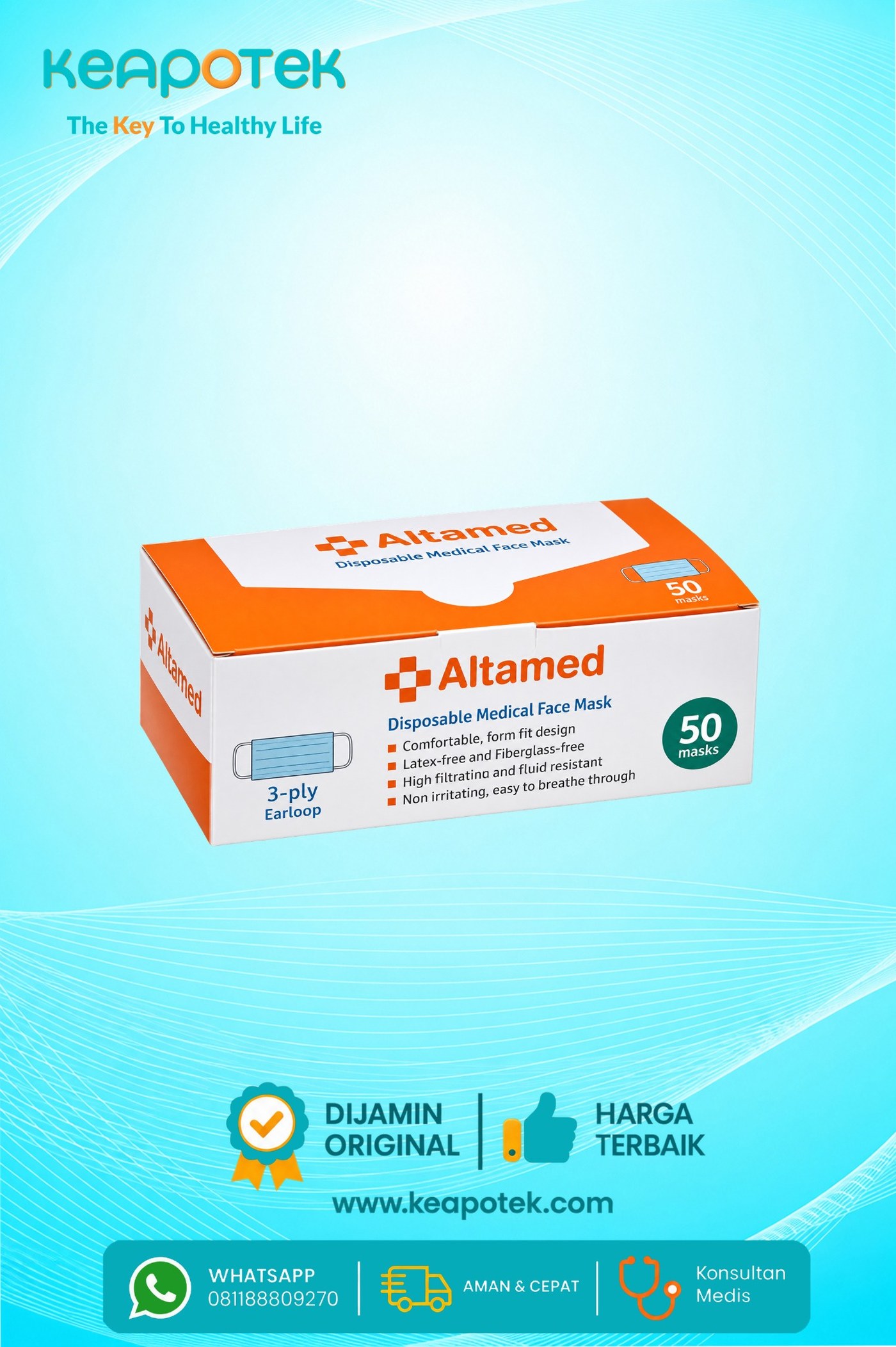 Masker Altamed Pengait Telinga Biru